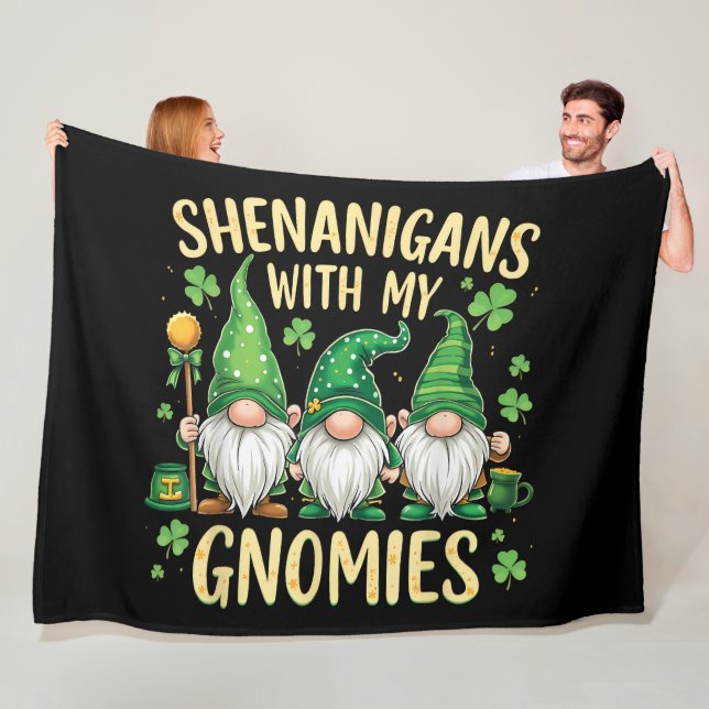 St. Patricks Day Glückskleeblatt Gnom  Fleecedecke (Beispiel)