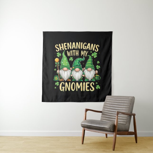 St. Patricks Day Glückskleeblatt Gnom Wandteppich (Beispiel)