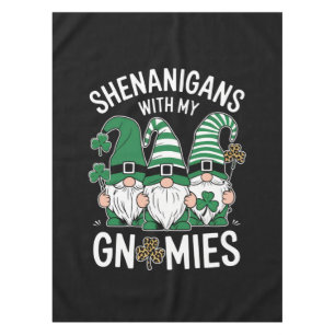 St Patricks Day Glückskleeblatt Leopard Gnome  Tischdecke