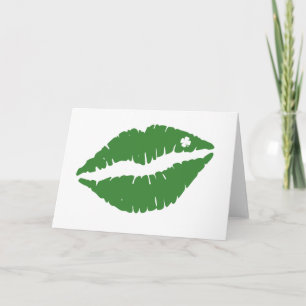 St. Patricks Day Glückskleeblatt Lippen Irisch Karte