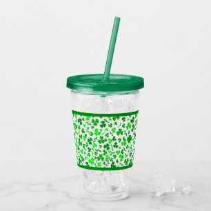 St. Patricks Day Glücksschleifen Konfetti Acryltrinkbecher