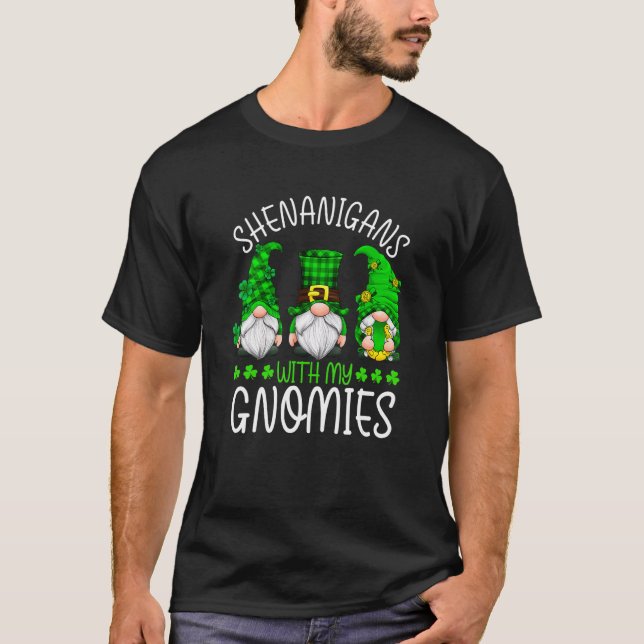 St Patricks Day Gnome Let Shenanigans Begin Shamro T-Shirt (Vorderseite)