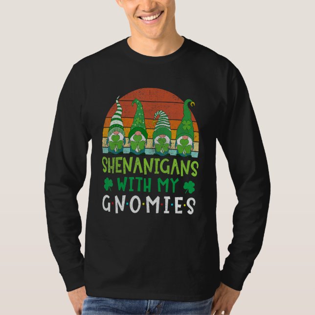 St Patricks Day Gnome Let Shenanigans Begin Shamro T-Shirt (Vorderseite)