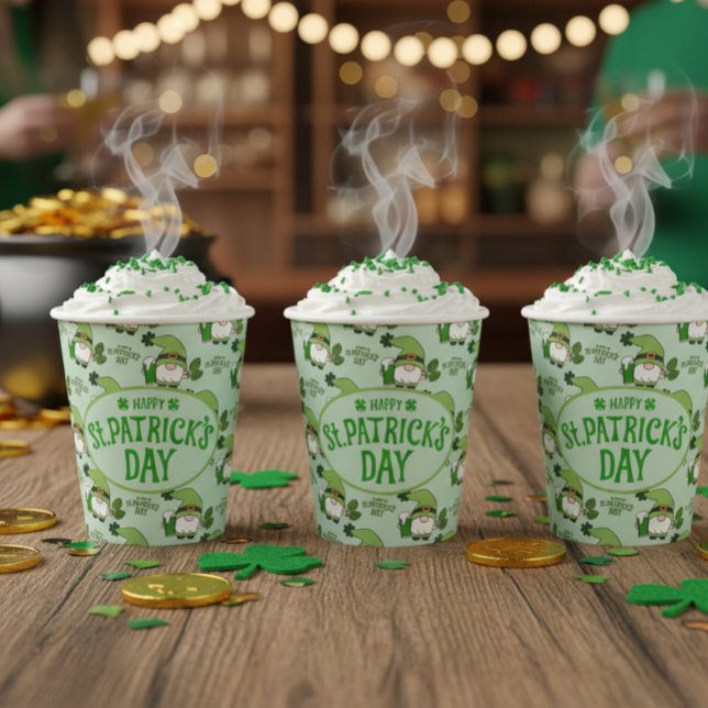 St. Patrick's Day Gnome Paper Cup Pappbecher (Von Creator hochgeladen)