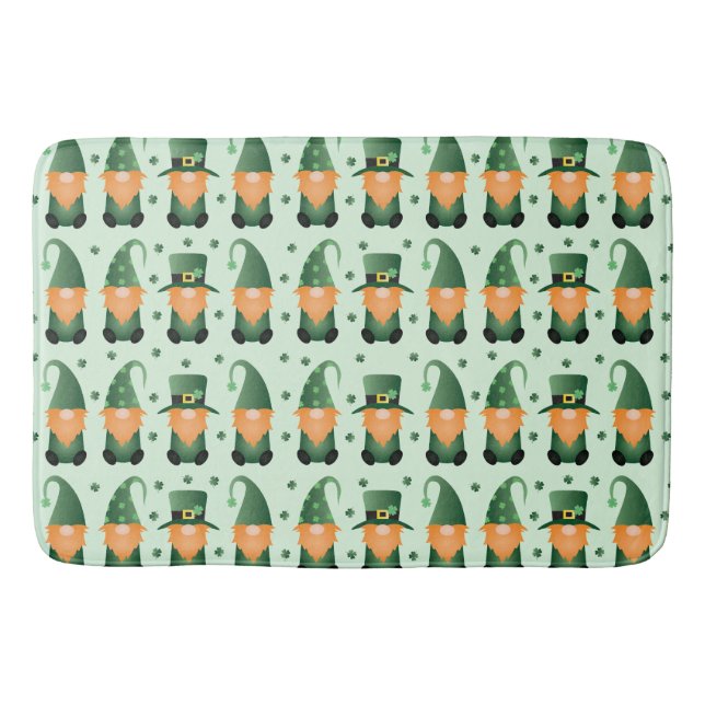 St Patricks Day Gnome Pattern Badematte (Vorderseite)