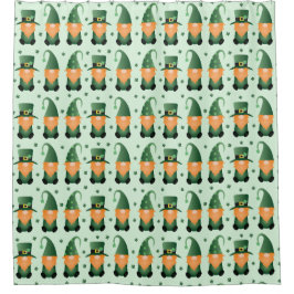 St Patricks Day Gnome Pattern Duschvorhang