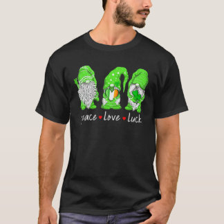 St Patrick's Day Gnome Peace Liebe Luck Heart Sham T-Shirt