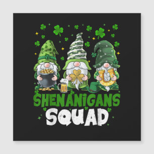 St Patricks Day Gnome Schabernack Squad Heiliger  Magnetkarte
