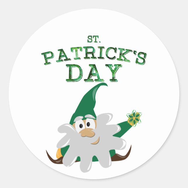 St. Patrick's Day Gnome Sticker (Vorderseite)