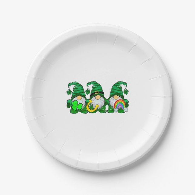 St. Patrick's Day Gnomes Pappteller (Vorderseite)