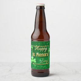 St. Patrick's Day Gold Kleeblatt Bierflaschenetikett
