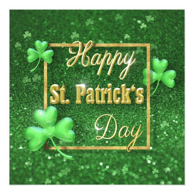 St. Patrick's Day Gold Kleeblatt Fotodruck (Vorne)