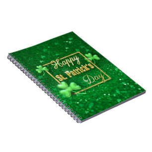 St. Patrick's Day Gold Kleeblatt Notizblock