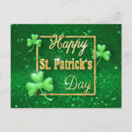 St. Patrick's Day Gold Kleeblatt Postkarte