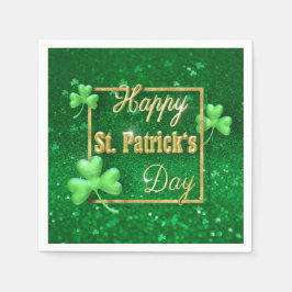 St. Patrick's Day Gold Kleeblatt Serviette