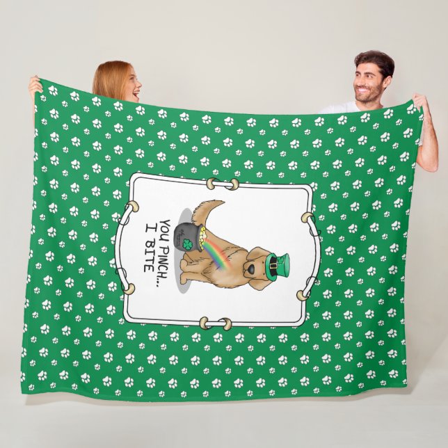 St. Patrick's Day Golden Retriever Dog Fleecedecke (Beispiel)