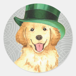 St. Patrick's Day Golden Runder Aufkleber