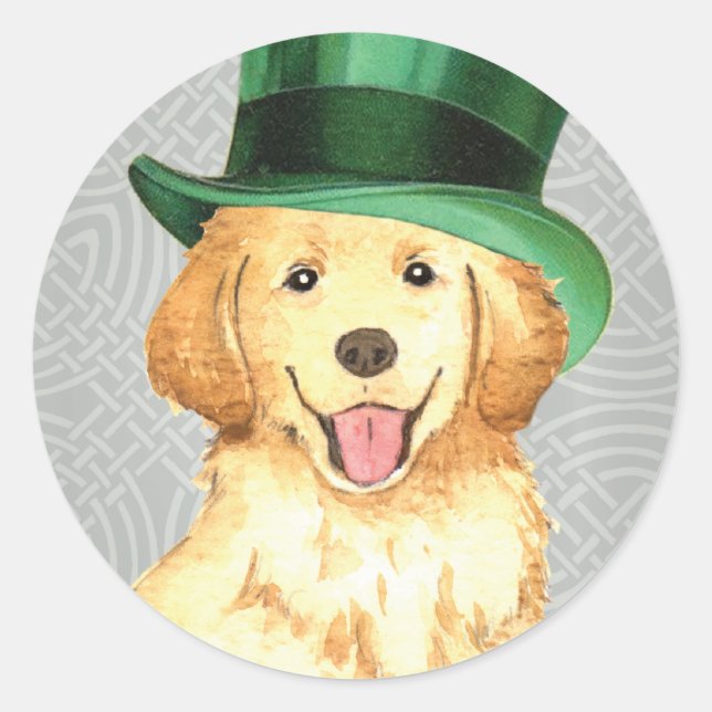 St. Patrick's Day Golden Runder Aufkleber (Vorderseite)