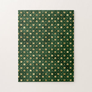 St Patricks Day Goldenes Kleeblatt Shamrock Vintag