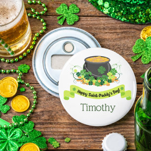 St. Patrick's Day Goldtopf Flaschenöffner