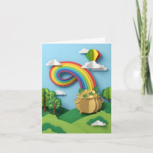 St. Patrick's Day Goldtopf-Regenbogen-Papierschere