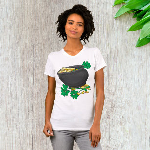 St. Patricks Day Goldtopf und Glückskleeblätter T-Shirt