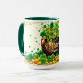 St. Patrick's Day Goldtopf und Kleeblatt Tasse