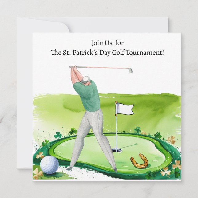 St. Patrick's Day Golf Turnier Einladung (Vorderseite)
