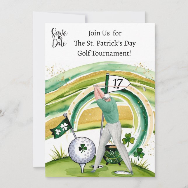 St. Patrick's Day Golf Turnier Einladung (Vorderseite)