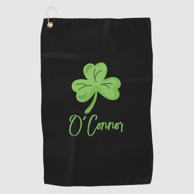 St. Patrick's Day Golfer Custom Lucky Shamrock Golfhandtuch (Vorderseite)