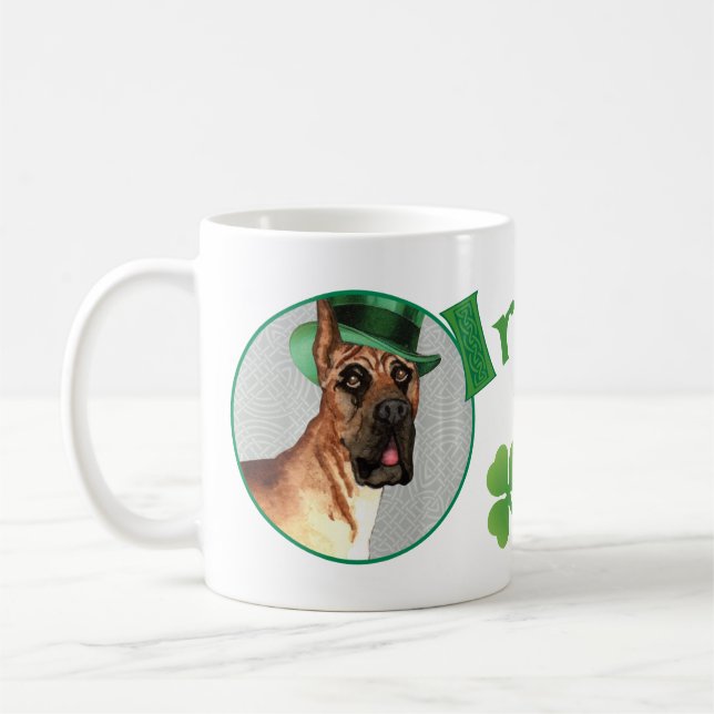 St. Patrick's Day Great Dane Kaffeetasse (Links)