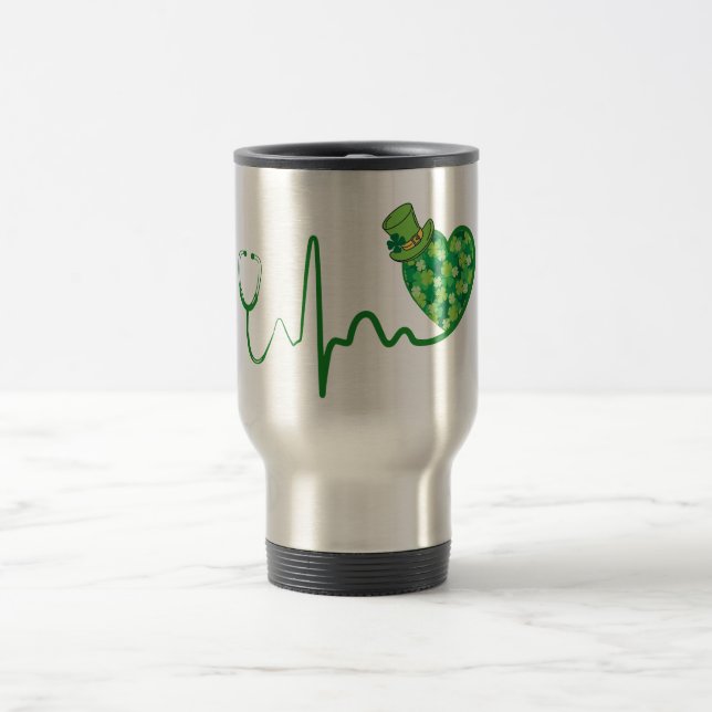 St Patrick's Day Green 15oz Stethoscope Reisebecher (Mittel)