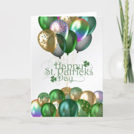 St. Patricks Day Green Balloons Kleeblatt Feiertagskarte