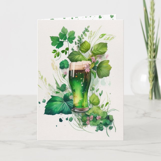 St. Patrick's Day Green Beer in Ivy Karte (Vorderseite)
