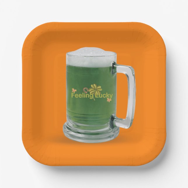 St. Patrick's Day Green Beer Pappteller (Vorderseite)