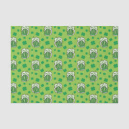 St Patrick's Day Green Beer Pattern Seidenpapier