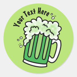 St Patrick's Day Green Beer Runder Aufkleber