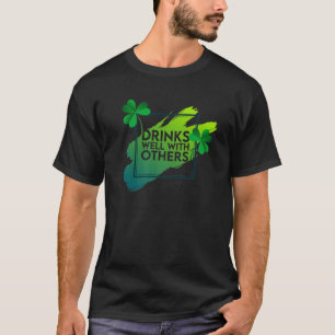 St Patrick's Day Green Clover Leaf Glücksgetränk T-Shirt