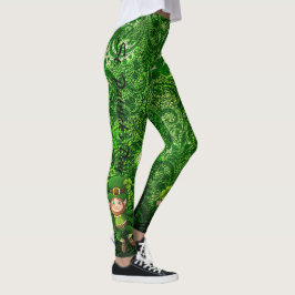 St Patrick's Day Green Clover personalisieren Text Leggings