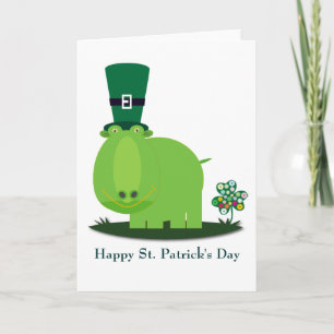 St Patrick's Day: Green HIPPO Karte