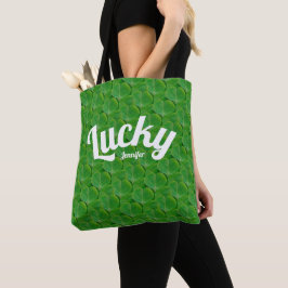 St Patricks Day Green Irish Lucky Clover Pattern Tasche