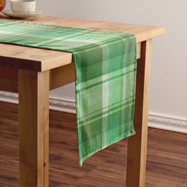 St.Patrick's Day Green Kariert Table Runner Mittelgroßer Tischläufer (Beispiel)