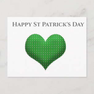 St Patrick's Day Green Kleeblatt Herzkarte Postkarte
