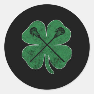 St Patrick's Day Green Kleeblatt Lacrosse Irish Me Runder Aufkleber