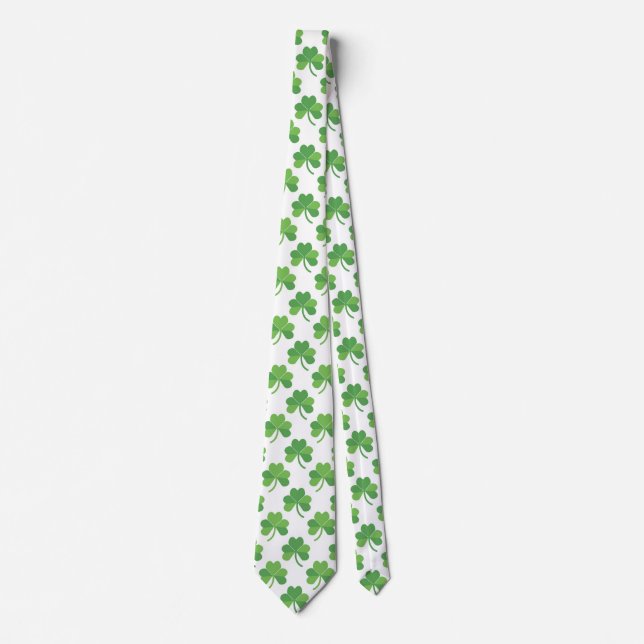 St. Patrick's Day Green Kleeblatt Männerkram Krawatte (Vorderseite)