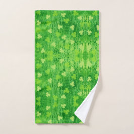 St Patrick's Day Green Kleeblatt Muster Handtuch