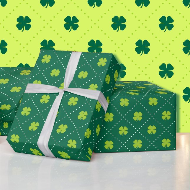 St Patrick's Day Green Kleeblatt Muster Niedlich Geschenkpapier (Von Creator hochgeladen)