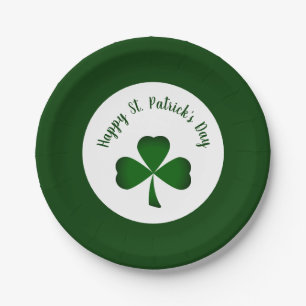 St. Patrick's Day Green Kleeblatt  Pappteller