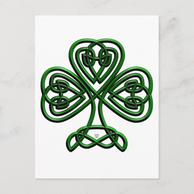 St Patricks Day Green Kleeblatt Postkarte (Vorderseite)
