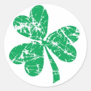 St. Patrick's Day Green Kleeblatt Runder Aufkleber